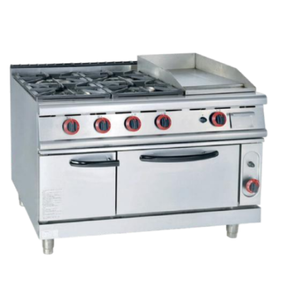 立式燃气四头煲仔炉连烧烤炉连气焗炉