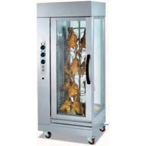 Vertical rotary chicken roasting oven
